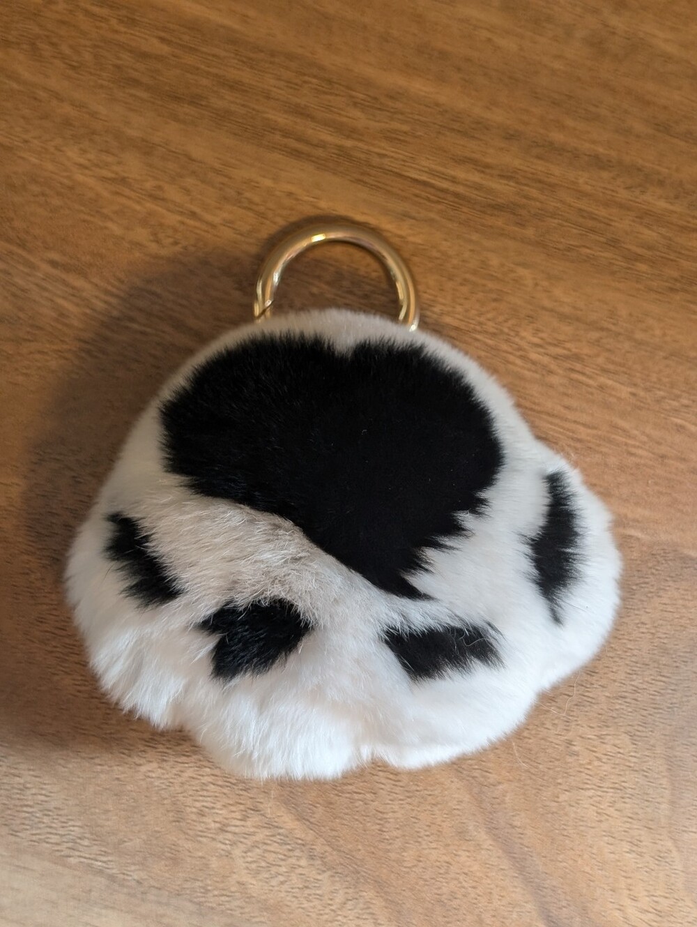 Fluffy Cat Paw Plush Keychain Heart Paw Pad Pom Pom Kawaii Bag Charm Keyring - Picture 2 of 6